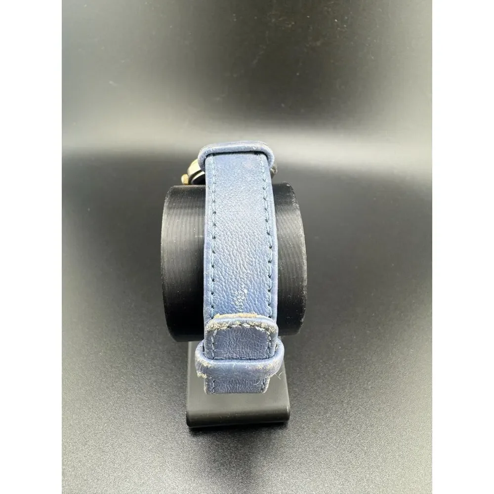 Vintage Bonjour Watch Two-Tone Blue Leather Band